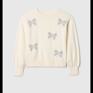 NWT Kids Gap  Sweater with silver Bow Accents